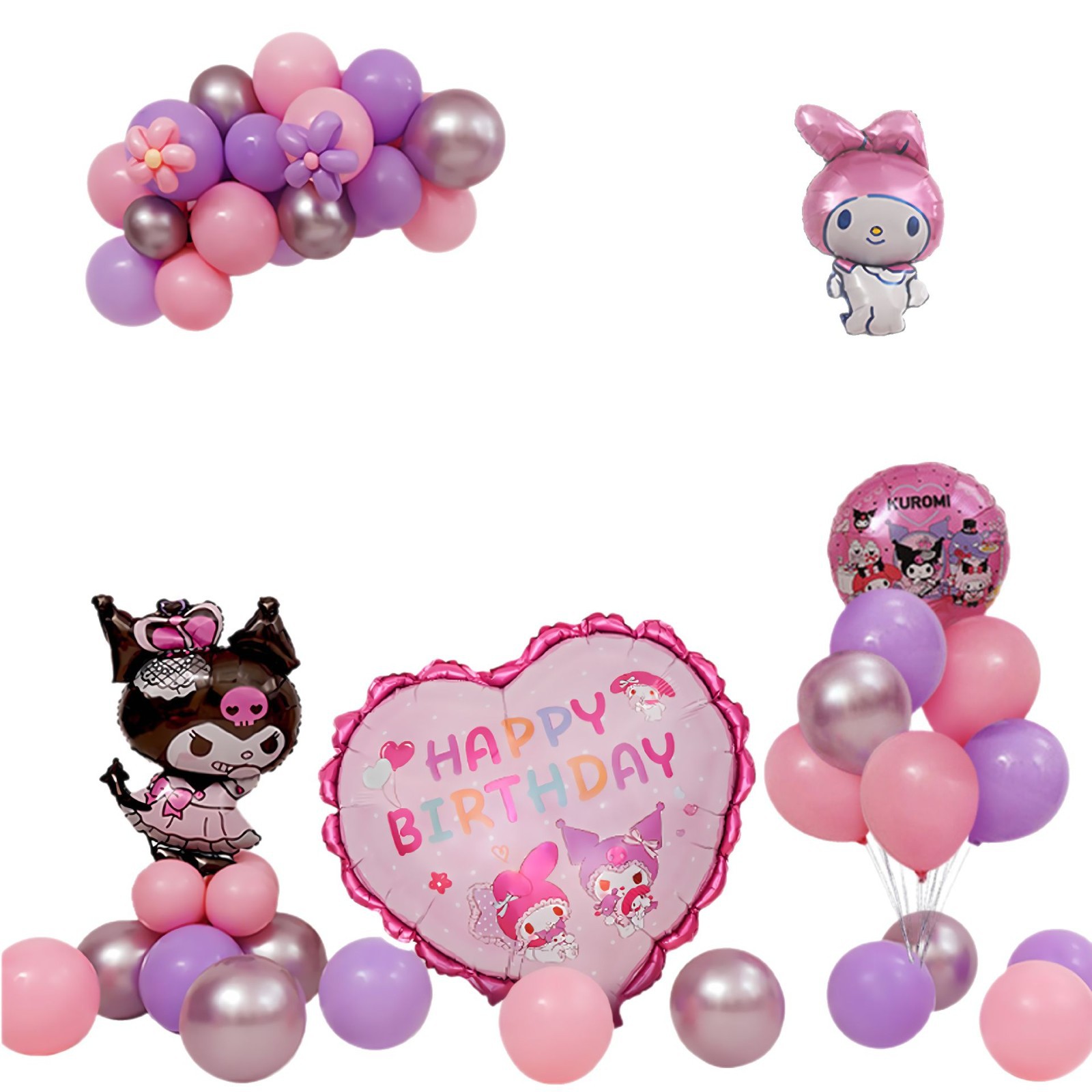 Decoración de la escena del cumpleaños de Kulomi, feliz ceremonia en casa, fiesta de globos de niña, estilo princesa