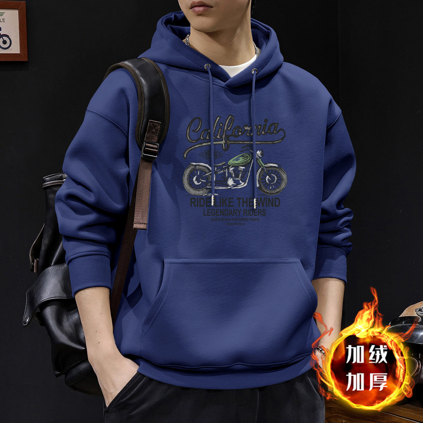Japón suelto encapuchado otoño y invierno chaqueta de hombre nuevo chaqueta de letras retro hombre chaqueta de marca de moda pesada