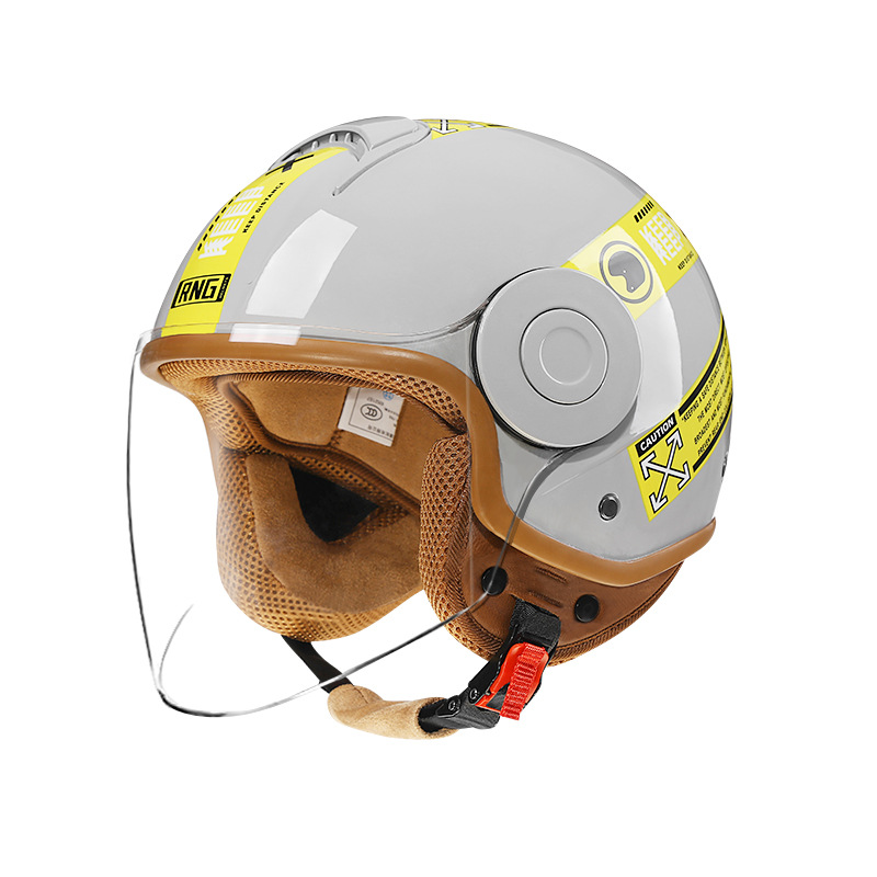 RNG nuevo estándar nacional 3C certificado motocicleta casco retro motocicleta casco 3/4 casco de los hombres y mujeres casco de coche eléctrico