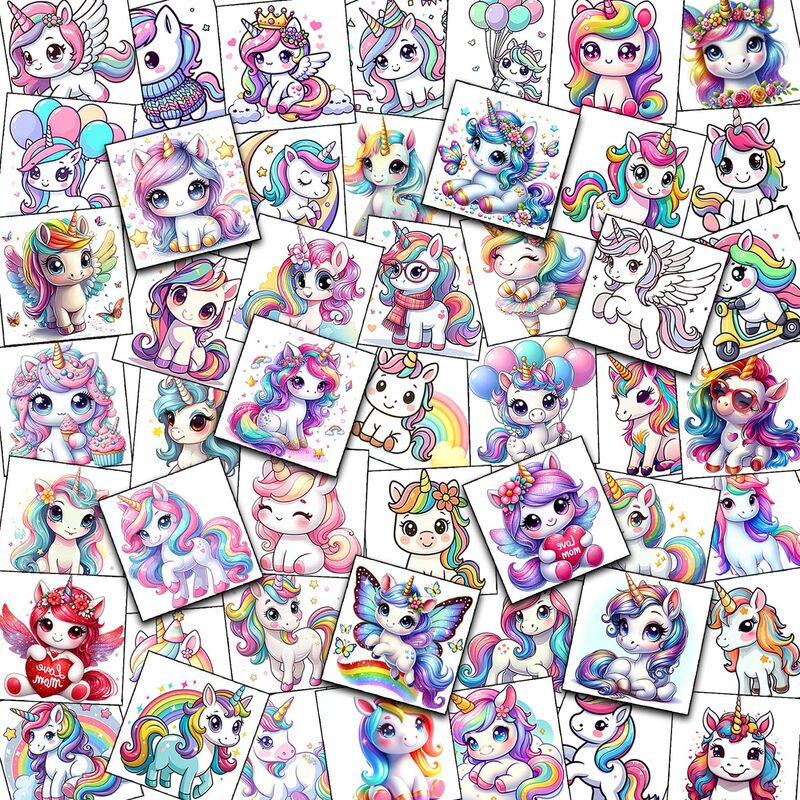 Children's Cartoon Unicorn Temporary Tattoo Stickers Cross-Border Long-Lasting Arm Stickers TEMU Amazon Tattoo Europe and America