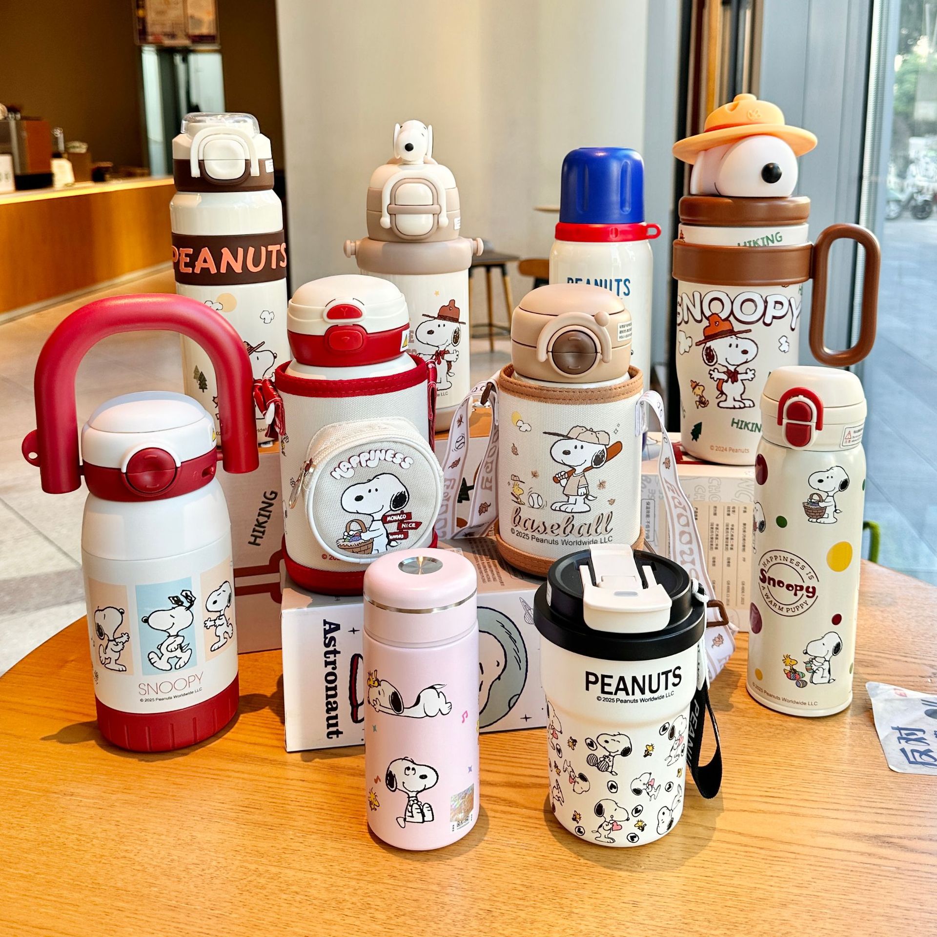 Snoopy 316 Liner Kidsren's Thermos Cup for Primary School Students to Go to School Special Three-Drink Cup Portable Drinking Straw Water Kettle