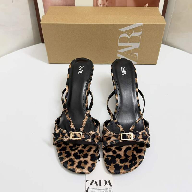 Za2026 New Summer Style One-Strap High-Heeled Sandals, Versatile and Simple Mule Slippers, Open-Toe High-Heeled Sandals for Women Za2026 New Summer Style One-Strap High-Heeled Sandals, Versatile and Simple Mule Slippers, Open-Toe High-Heeled Sandals for Women