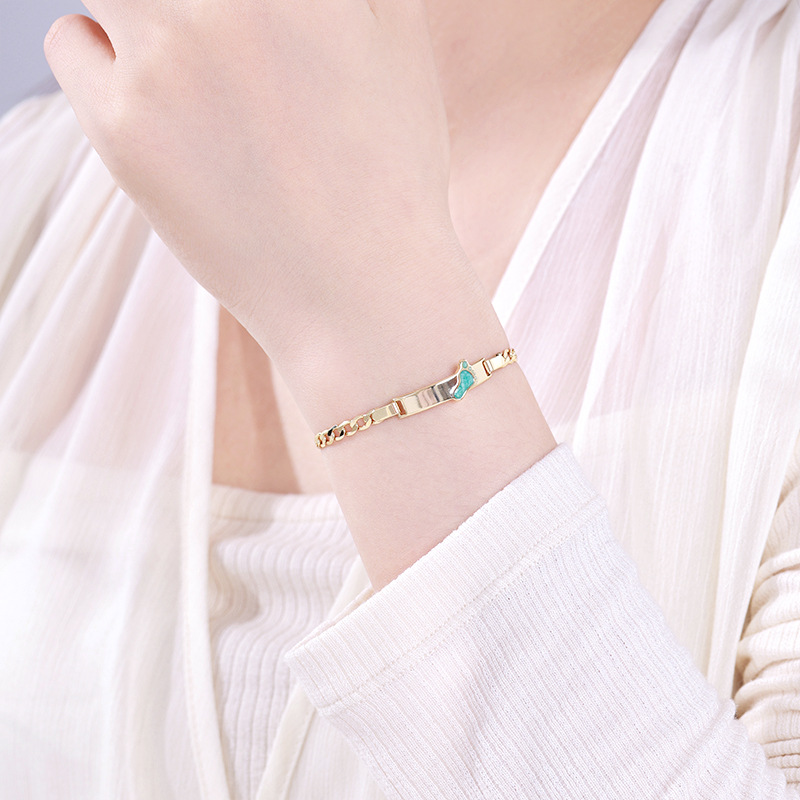 Xuping Europa y los Estados Unidos transfronterizos aleación de cobre chapado 14k serie de goteo de aceite simple pulsera cuadrada de moda para niños
