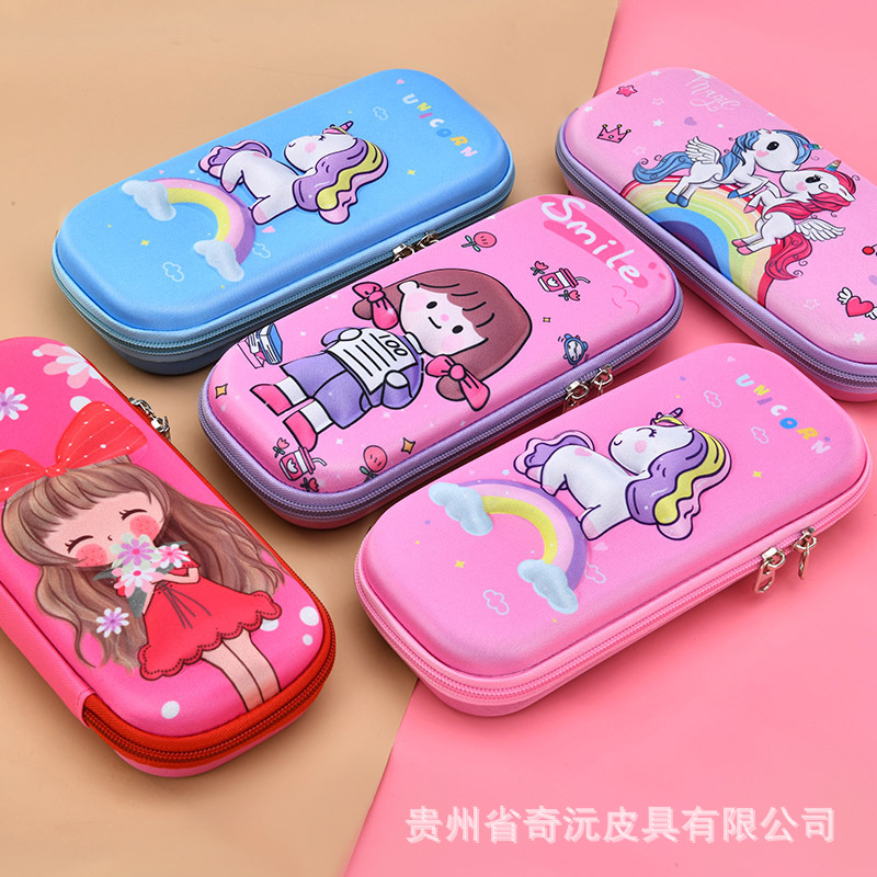 EVA papelería caja de lápices 3D tridimensional de doble capa de gran capacidad de dibujos animados niños estudiante impermeable resistente al desgaste LOGOTIPO conjunto Premio