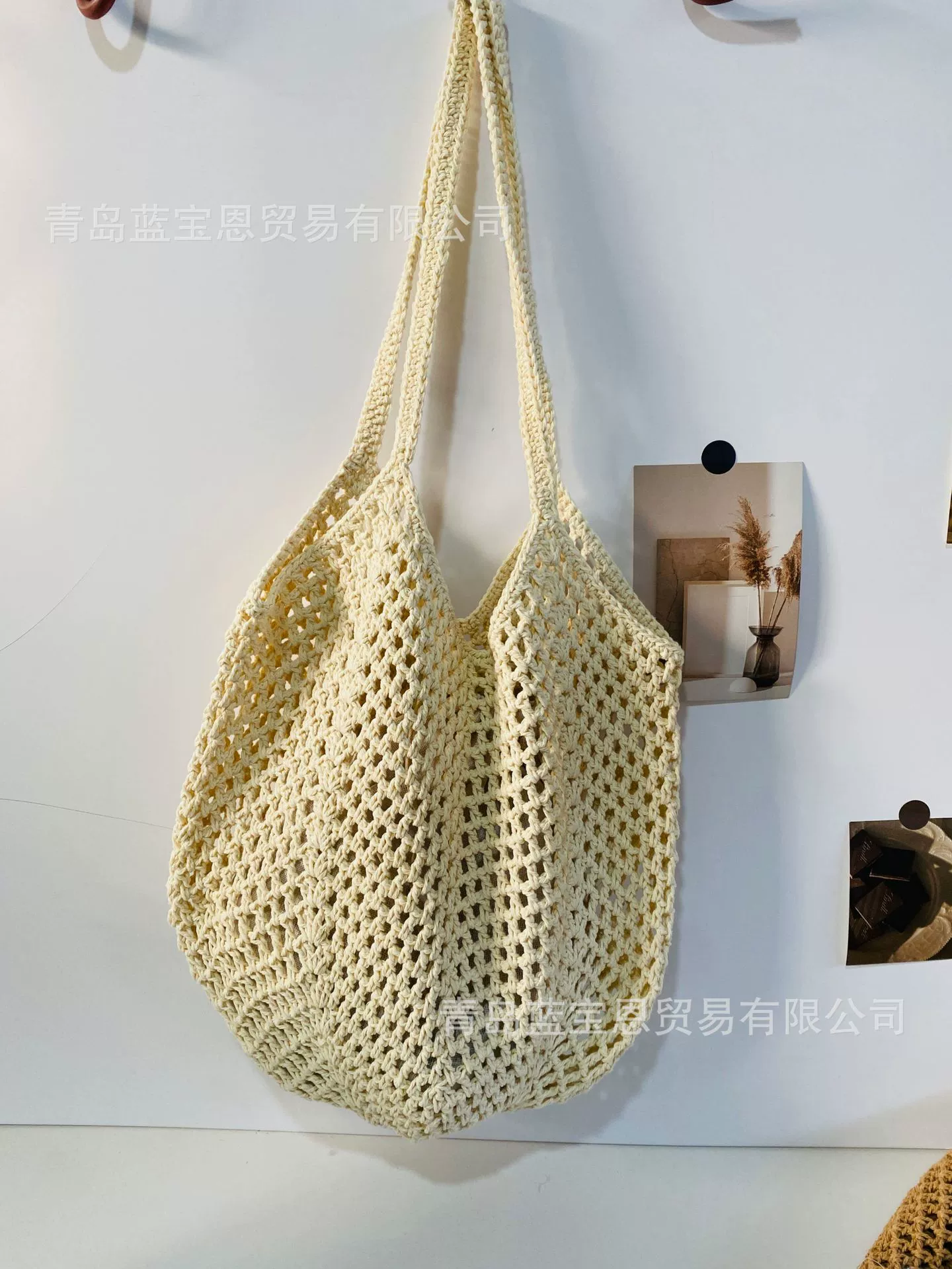 Плетеная вместительная пляжная сумка на одно плечо, DIY