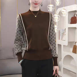 2025秋季新款高级感超好看的咖色高领毛衣女款新款冬季内搭慵懒打