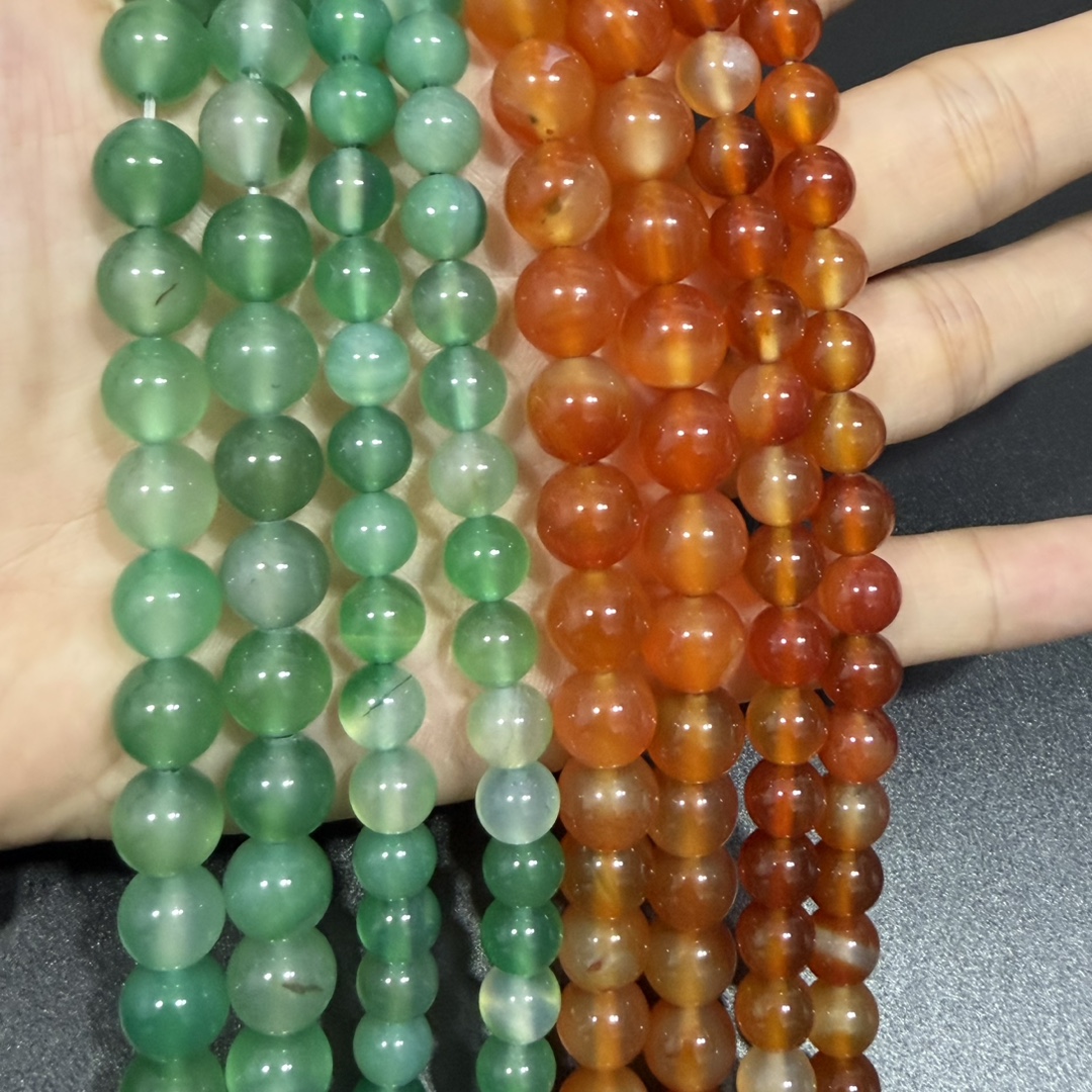 天然红玛瑙散珠批发Orange Carnelian天然红圆珠半成品珠子配饰
