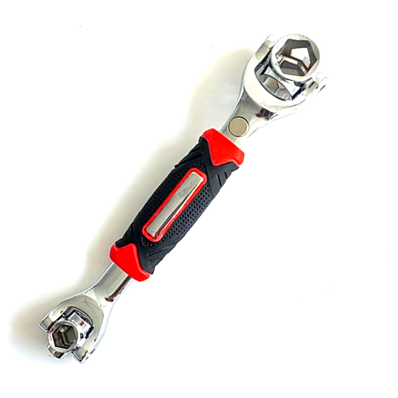 Llave de tubo 8 en 1 juego de seis dientes 8-22mm giratorio con herramientas de hardware de reparación de automóviles para el hogar magnéticas