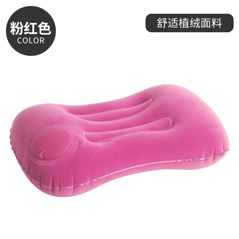 Founded velvet Press the inflatable pillow-pink