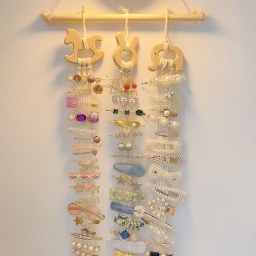 Children's hairpin storage with wall-mounted jewelry display stand cute hairpin hairpin storage wall-mounted hairpin display strap