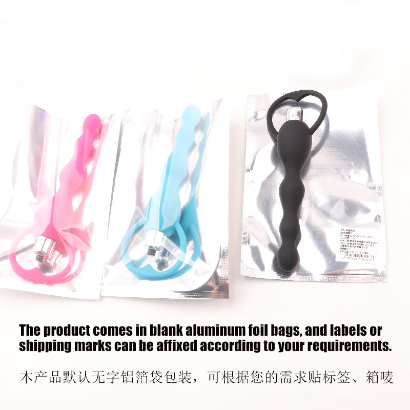 Heartbeat Vibrating Bead Vibrator, Silicone Handheld Beads Toy with Button Control, Black — detail image 2