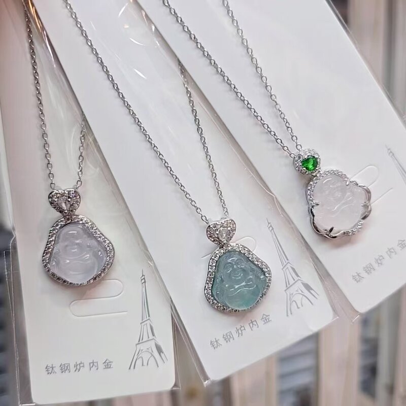 New Chinese Necklace Buddha Necklace Big Belly Buddha Necklace Women's Necklace Fashion Simple Style Clavicle Chain