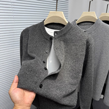 毛衣开衫男针织衫外套圆领纽扣秋季男装宽松韩版潮流休闲内搭外穿