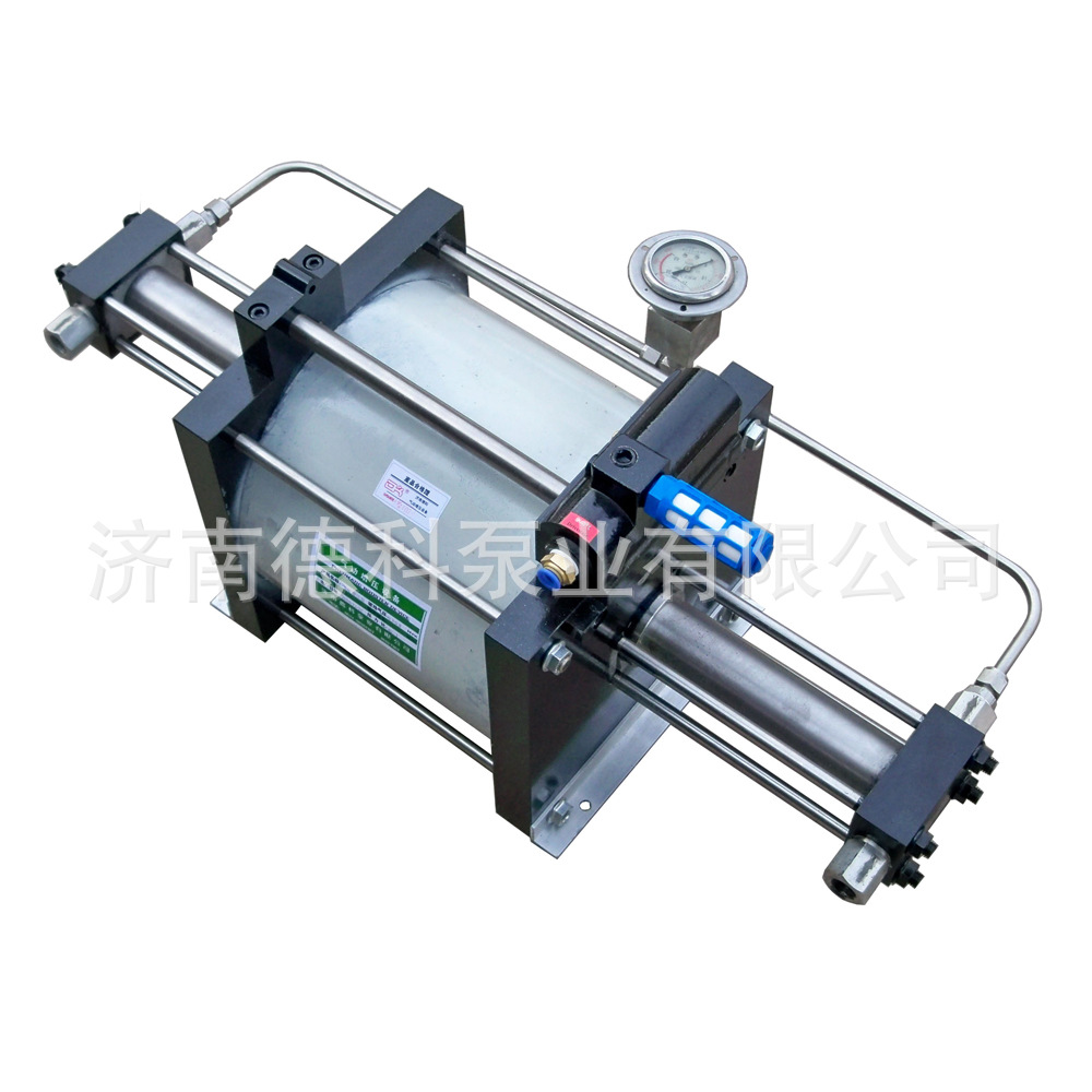 德科空气增压泵气体密闭性测试台不锈钢材质增压缸电脑控制输出大