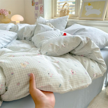 新款软糯新款超柔云感水洗棉四件套学生宿舍三件套亲肤柔软舒适款