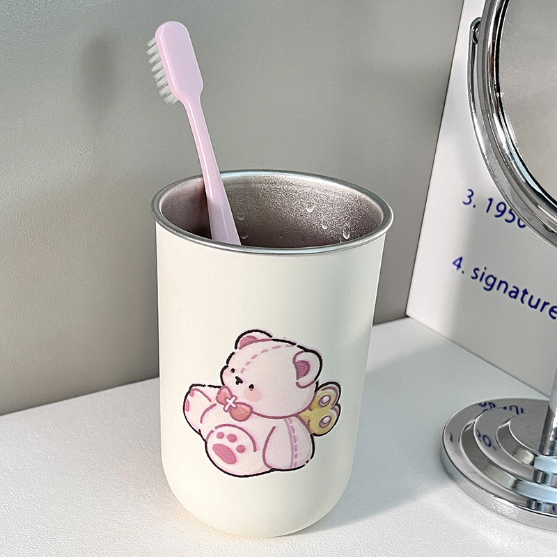 Fuchsia mouthwash, with little bears