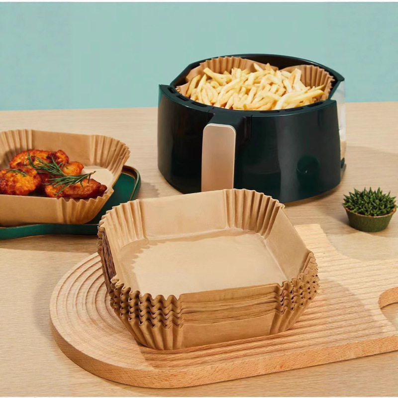エアフライヤー専用紙ベーキングパン油吸収紙パッド家庭用食品耐油紙アルミホイルボウルベーキングポット正方形|undefined