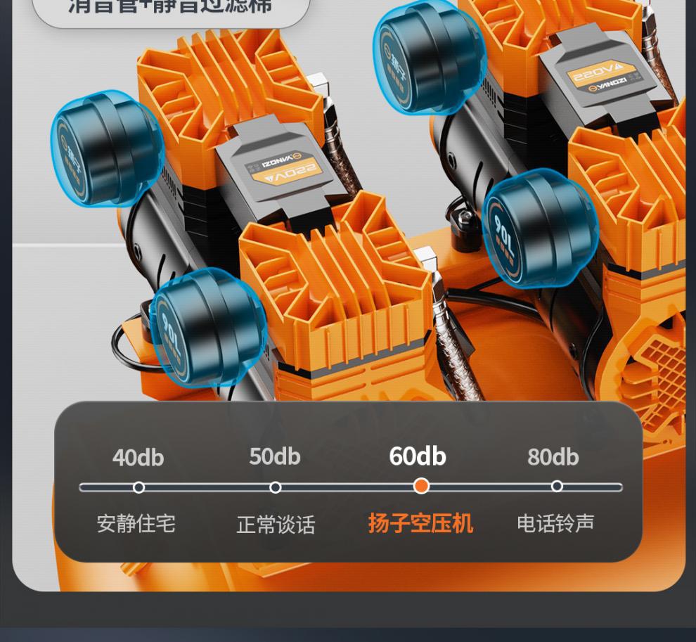 Small Air Compressor 220V High-Power Oil-Free Silent Portable Woodworking Air Pump High-Pressure Air Pump Air Compressor