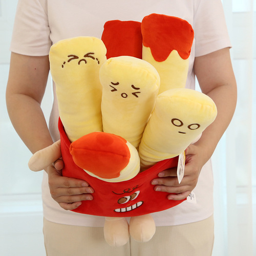 Disney French Fries Burger Large Pillow Decoration Doll Couple Rag Doll Creative Plush Doll Graduation Gift