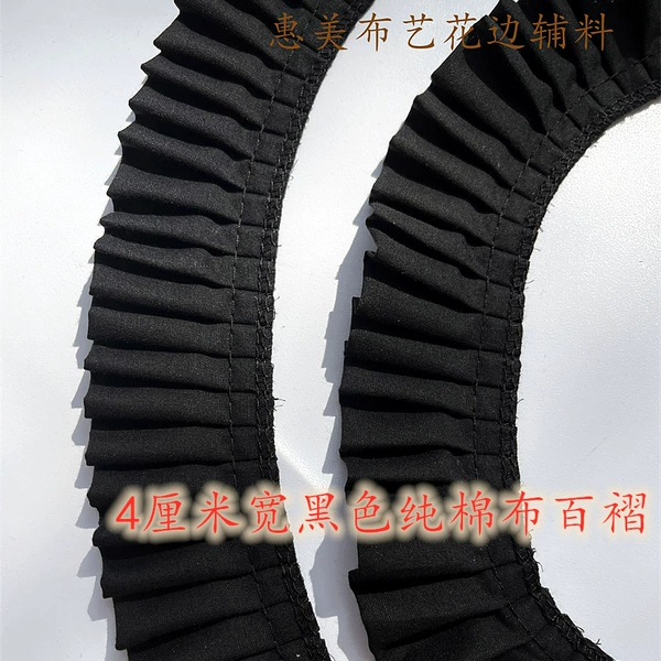 1 meter price black cotton fold in half (4 cm wide)