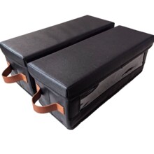 跨境亚马逊CD存储盒带盖DVD媒体收纳盒可折叠CD储物柜带手柄收纳