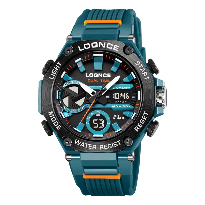 LOQNCE colorido reloj deportivo placa octagonal moda multi-funcional luminoso estudiante reloj electrónico transmisión en vivo mismo estilo