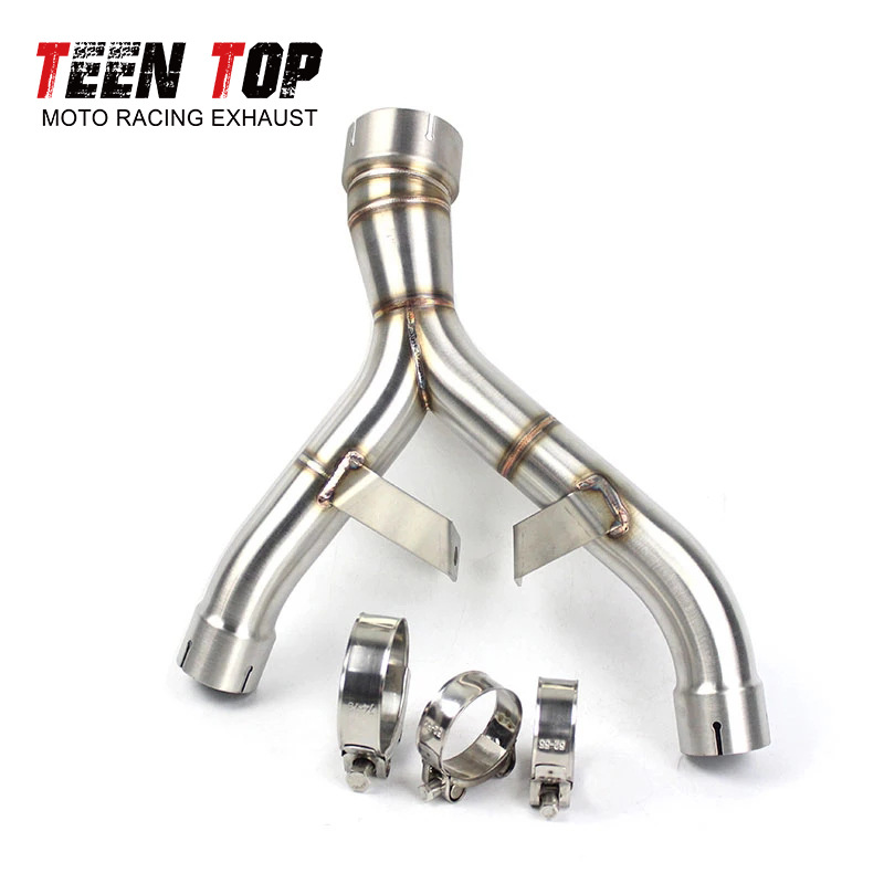 Motorcycle Modified Kawasaki Z1000 De-Back Drum Middle Exhaust Pipe Z1000Sx Stainless Steel Middle Section 10-21