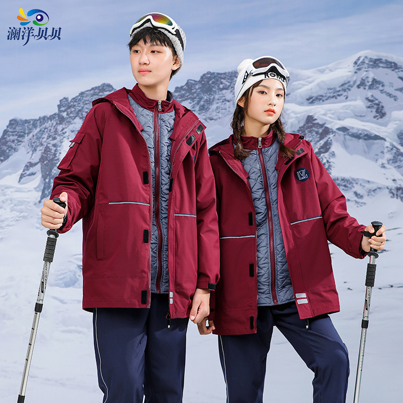 Winter cotton clothing for primary and secondary school students, men's and women's thickened cotton jackets, autumn and winter clothing, junior high and high school class uniforms, trench coats, wholesale school uniforms