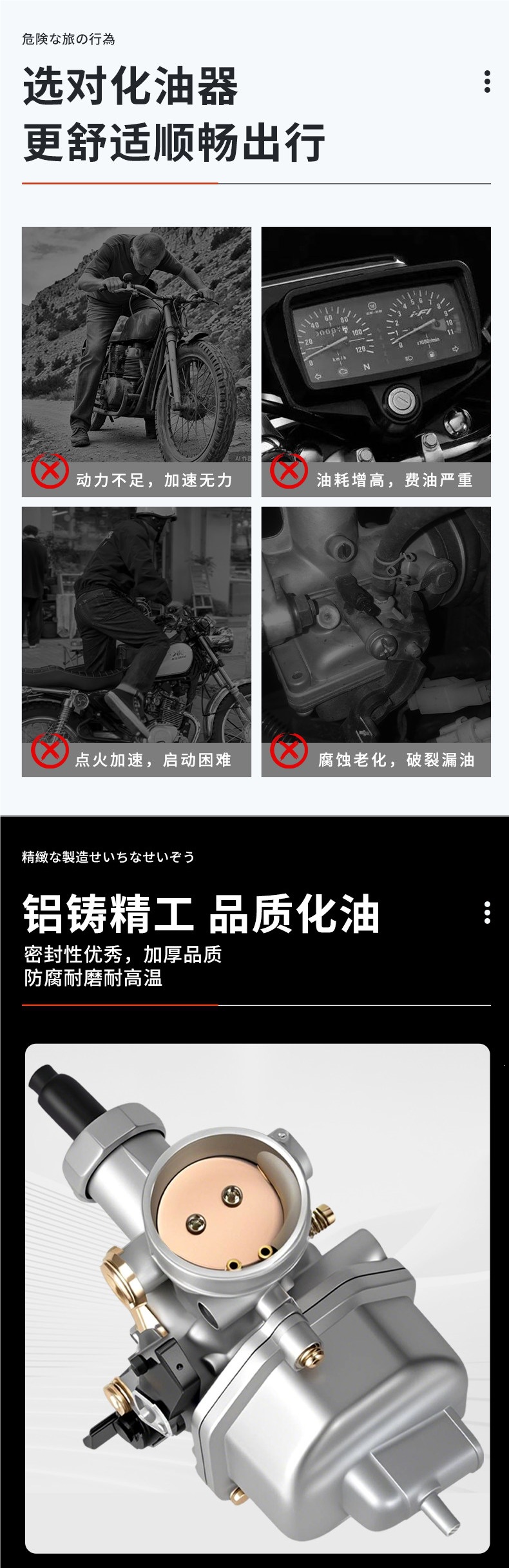 Motorcycle Cg125 150 Universal Carburetor for Men's Motorcycles Qianjiang Zongshen Loncin Jialing Tricycle Pz26/27/30