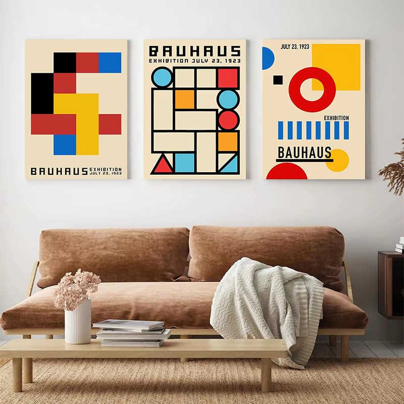 Nordic Bauhaus Home Sofa Background Wall Decorative Painting Abstract Art Poster Hanging Painting Bedroom HD Painting Core