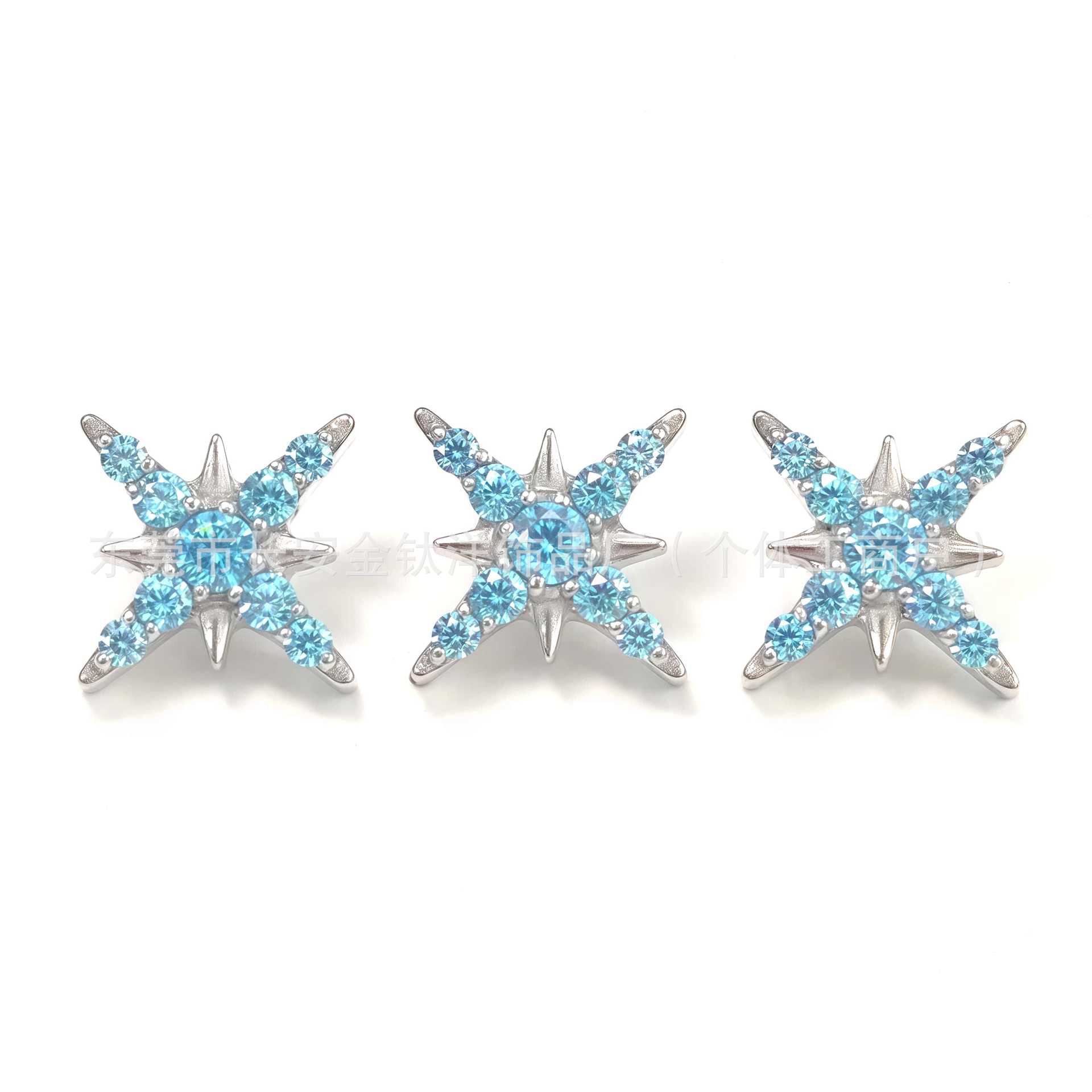 F136 Titanium Star Full Diamond Polaris Ear Tongue Lip Nail G23 Titanium Alloy Piercing Jewelry detail image 7
