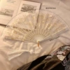 [White] Rose Lace Fan + Pendant