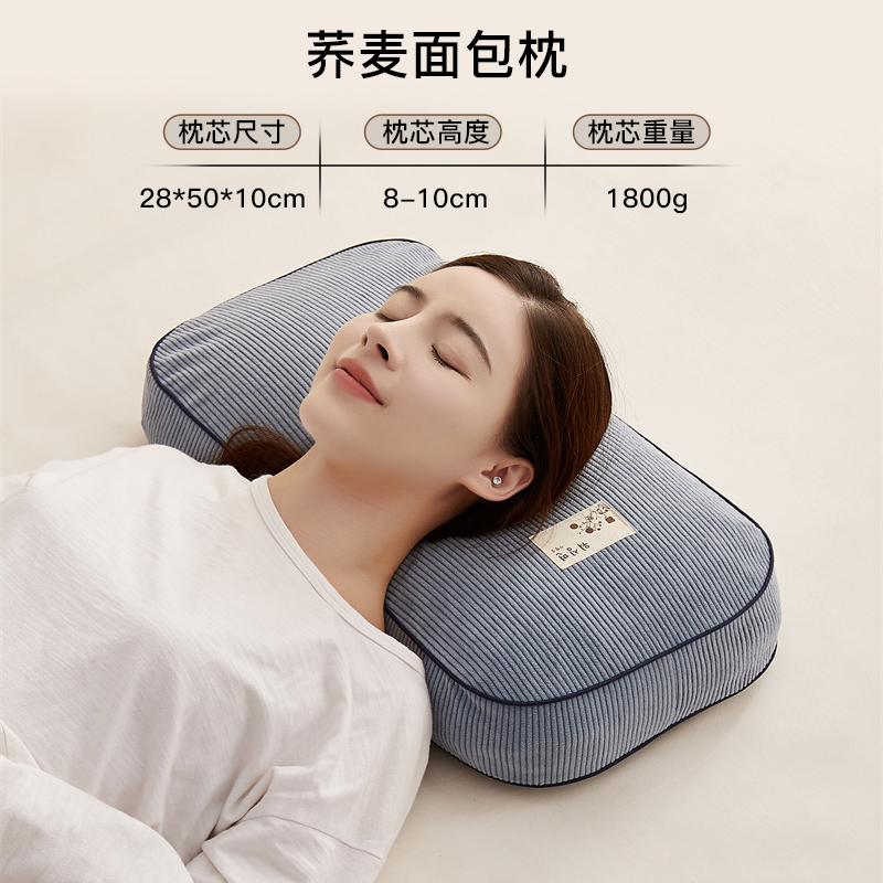 ZX Buckwheat Bread Pillow-Lake Blue LEKE53*28*10