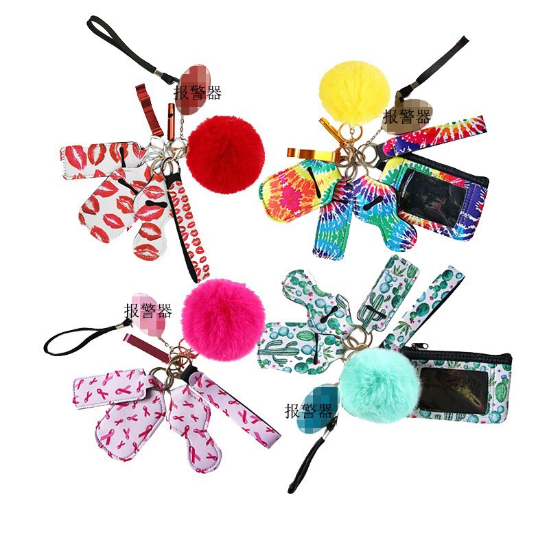 Self-defense key chain wrist pompom diving material key chain suit women's key chain anti-wolf key chain