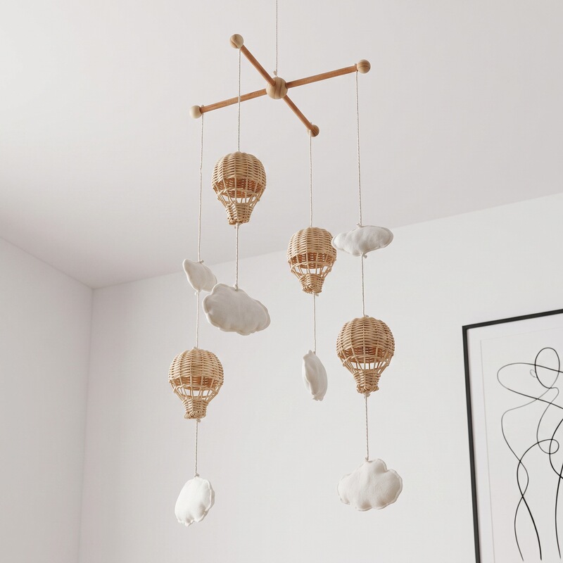 Wholesale children's room preschool place photography agency home decoration supplies hand-woven rattan cloud hot air balloon Wholesale children's room preschool place photography agency home decoration supplies hand-woven rattan cloud hot air balloon