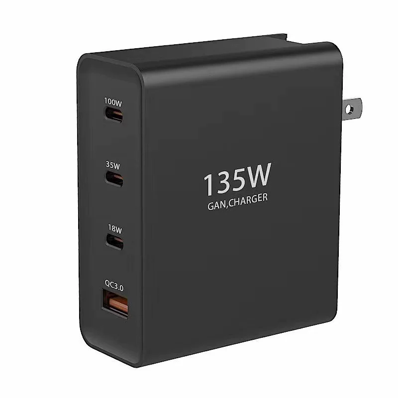 Новый 135Вт GaN Зарядное устройство 3PD+USB Многофункциональный Быстрая зарядка GaN Супер быстрая зарядка Ноутбук Мобильный телефон