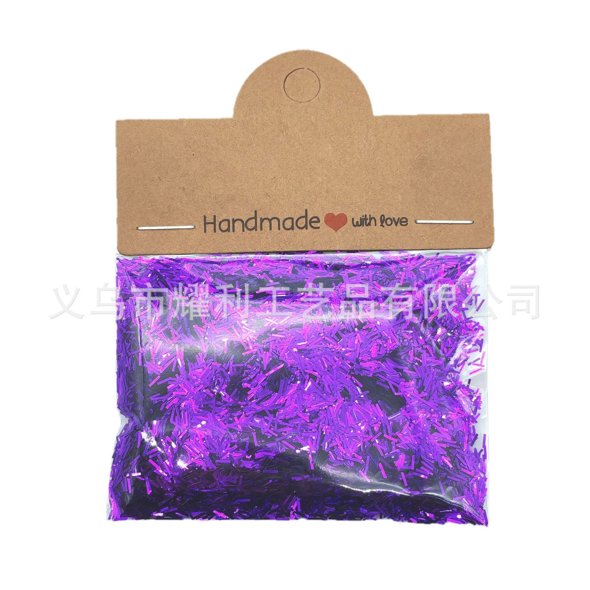 Polvo de cebolla láser de pierna larga pelo de forma especial sequinilla de manicura goteo DIY largo relleno decorativo pet reflectante transfronterizo image 12