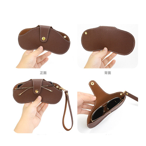 Cross-border halter neck glasses bag, summer sunglasses storage bag, portable sunglasses case, wrist strap, glasses clip