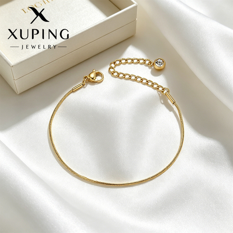 Xuping pulsera de acero inoxidable simple de moda cadena europea y americana personalidad transfronteriza hip-hop fría pareja joyas al por mayor