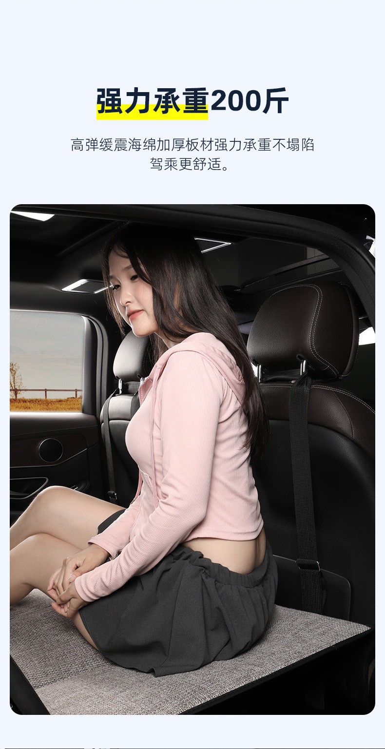 Car Folding Bed Portable Rear Seat Sleeping Pad Cotton Linen Flax Car Suv Travel Bed Non-Inflatable Folding Bed
