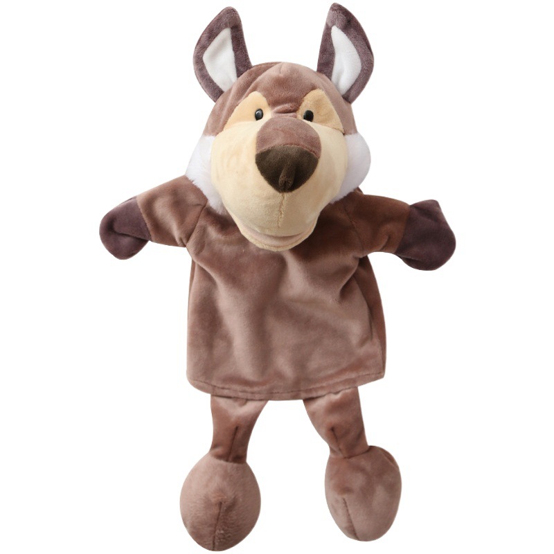 Marioneta animal León Cordero Gris Lobo Niños Bebé comodidad historia entre padres e hijos marioneta de peluche accesorios de rendimiento