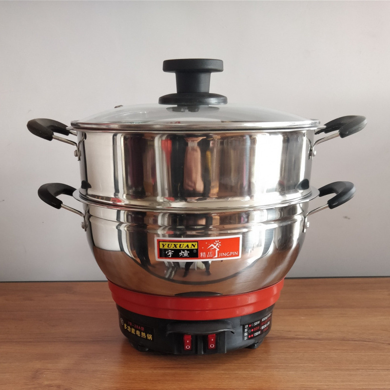 Olla eléctrica multifuncional, sartén eléctrica doméstica, vaporera eléctrica, olla eléctrica para cocinar al vapor, olla todo en uno para cocinar y vaporizar, olla eléctrica con temporizador. image 6