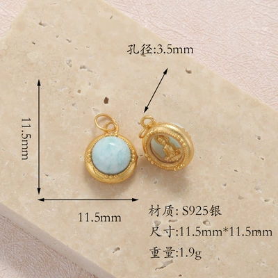 Zərgərlik ara hissələri – Turquoise S925 Silver Gold-Plated - t6w179