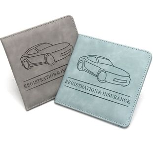 American car insurance information folder leather short motorcycle driving license protective cover storage bag book