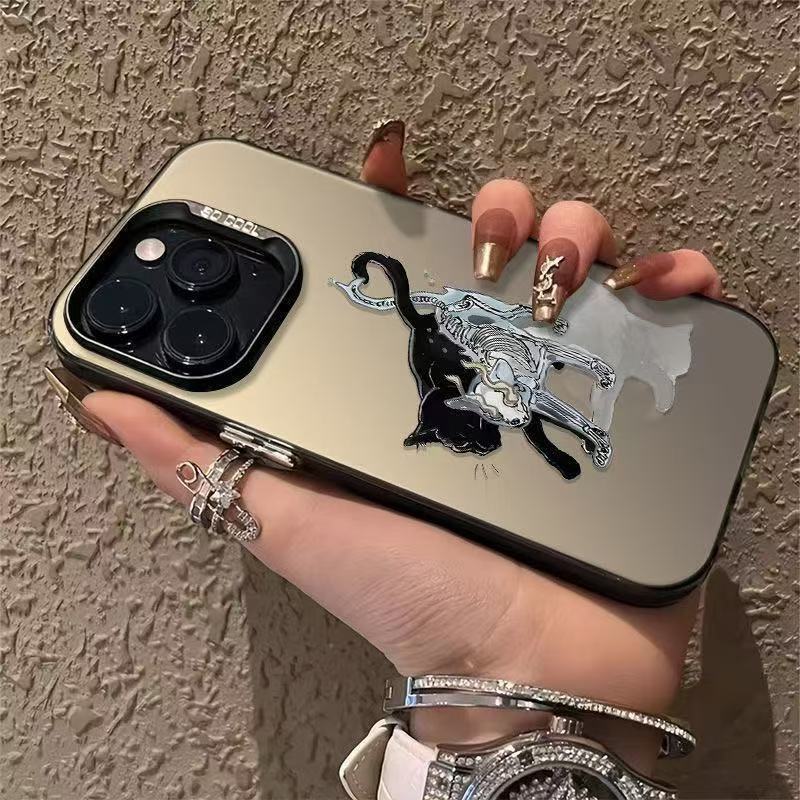 Nuevo compañero gato negro para iPhone 16 funda para teléfono móvil Apple 15promax/14/13pro/12 Europa y América 11