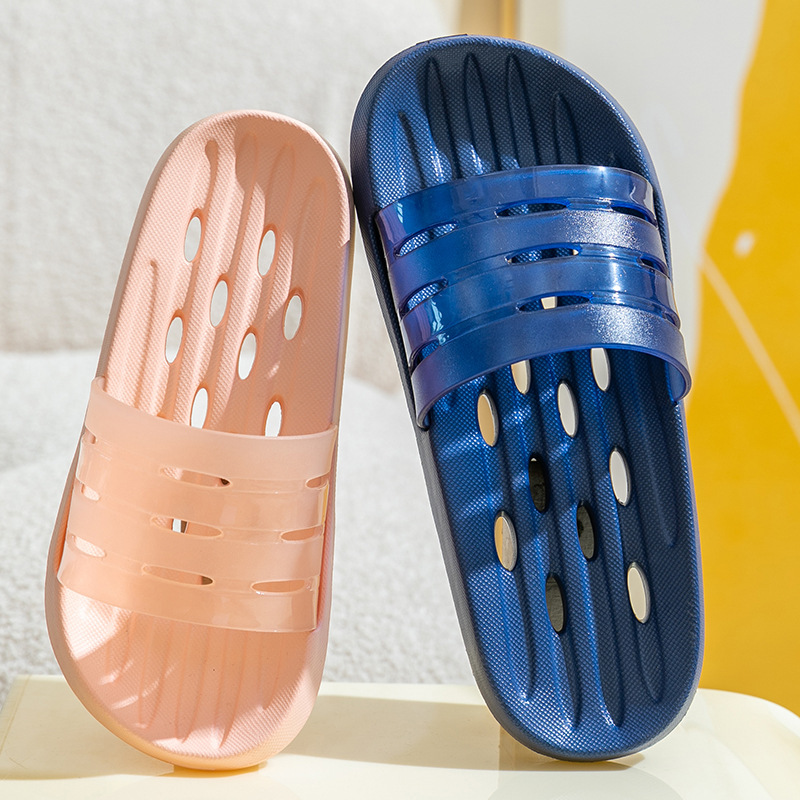 Summer Bathroom Leaking Slippers for Women Indoor Home Bath Non-Slip Household Couple Slippers Shower Eva Mute