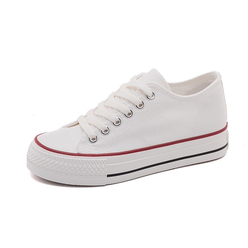 Zapatos de lona de suela gruesa zapatos de mujer primavera y otoño 2025 nuevos zapatos de skate de altura coreana ulzzang zapatos de tela versátiles