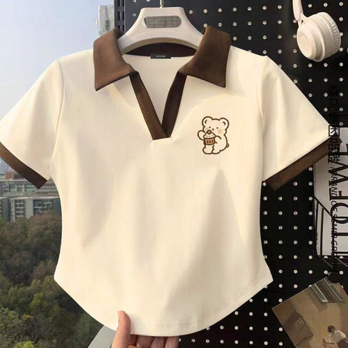 Children's Summer POLO Collar T-shirt Pure Cotton Retro Style Fitted Comfortable Top