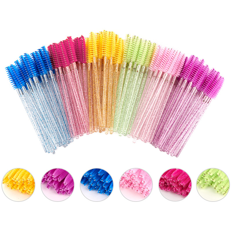 Cepillo de pestañas desechable Crystal Rod injerto cepillo de pestañas rimel stick aplicar cepillo extensión de pestañas herramienta cepillo de maquillaje