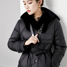 羽绒服女白鸭绒中长款冬季新款时尚收腰显瘦加厚保暖防寒气质外套
